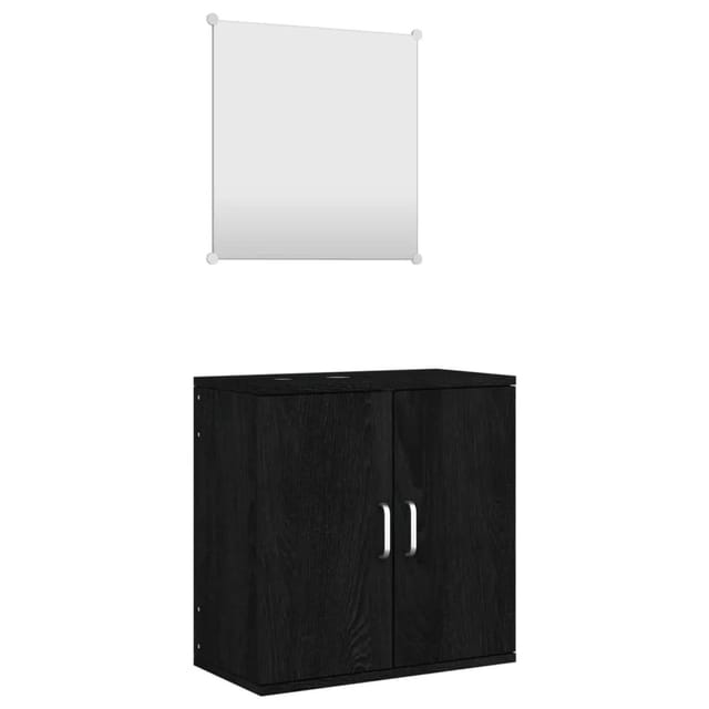 vidaXL 2-tlg. Badmöbel-Set Schwarz Holzwerkstoff Modell 15