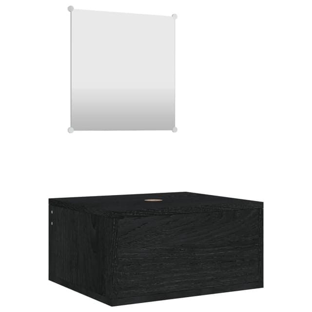 vidaXL 2-tlg. Badmöbel-Set Schwarz Holzwerkstoff Modell 16