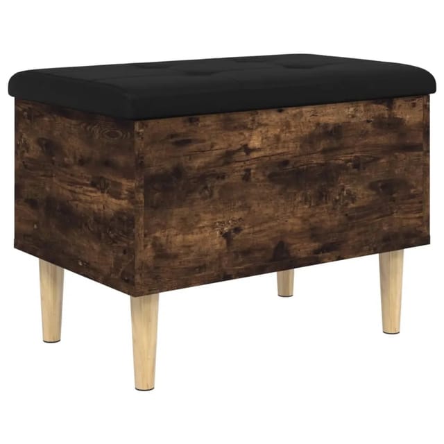 vidaXL Sitzbank mit Stauraum Räuchereiche 62x42x46 cm Holzwerkstoff