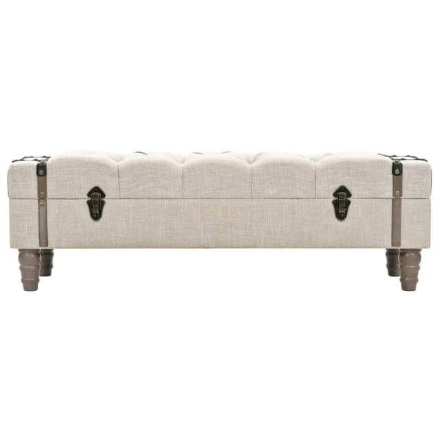 vidaXL Aufbewahrungsbank Massivholz und Stahl 111 x 34 x 37 cm