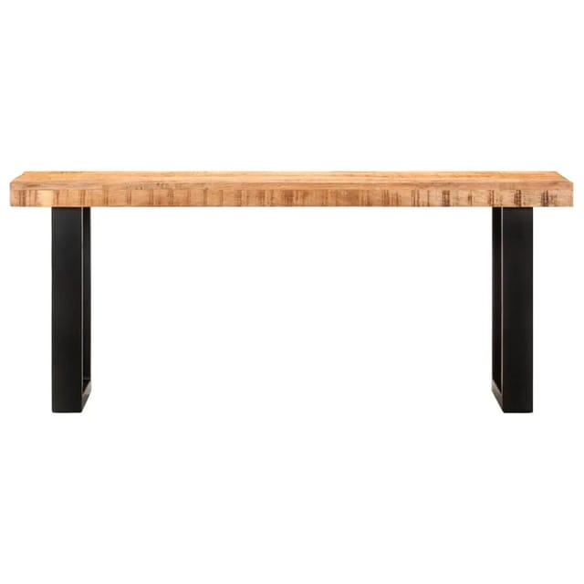 vidaXL Sitzbank 110 cm Raues Mango-Massivholz und Stahl