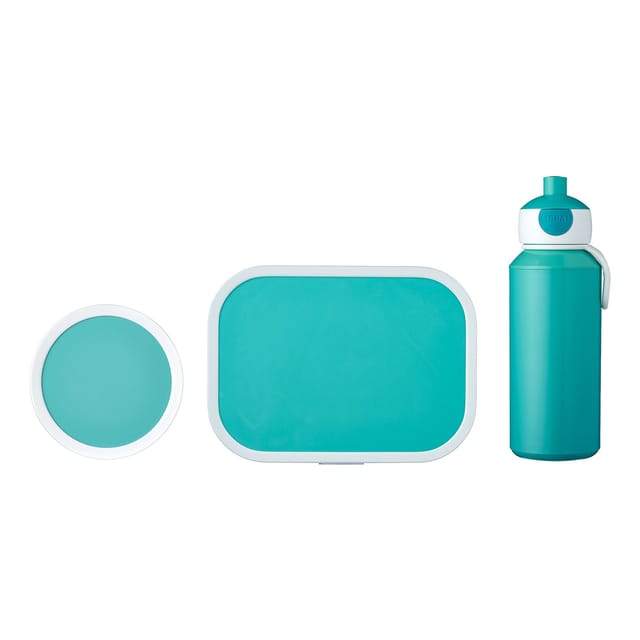 Mepal Campus Lunchset 3-teilig aus Brotdose Trinkflasche und Obstbox Türkis