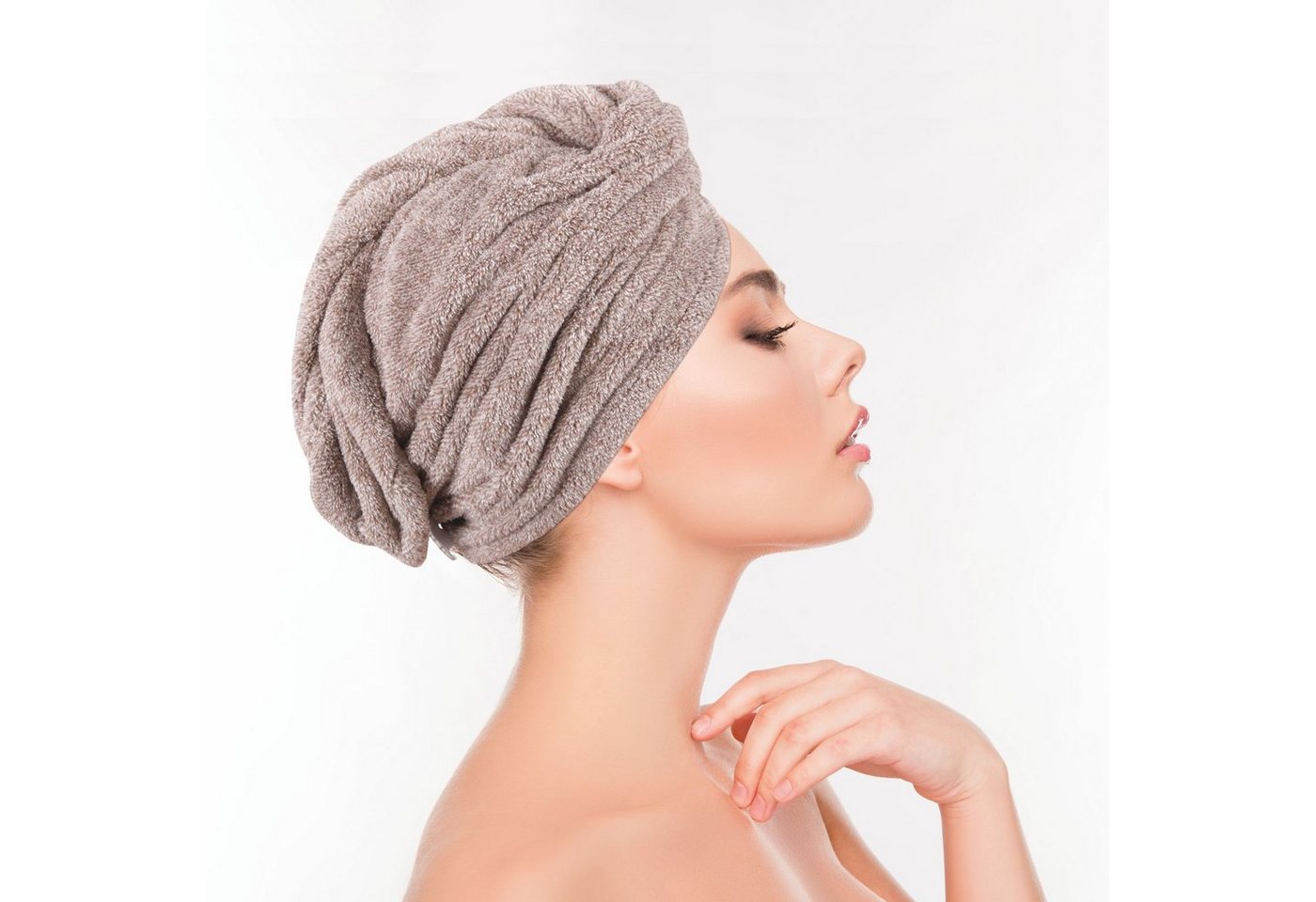 Bestlivings Haarturban 25 x 65 cm Einheitsgröße Braun