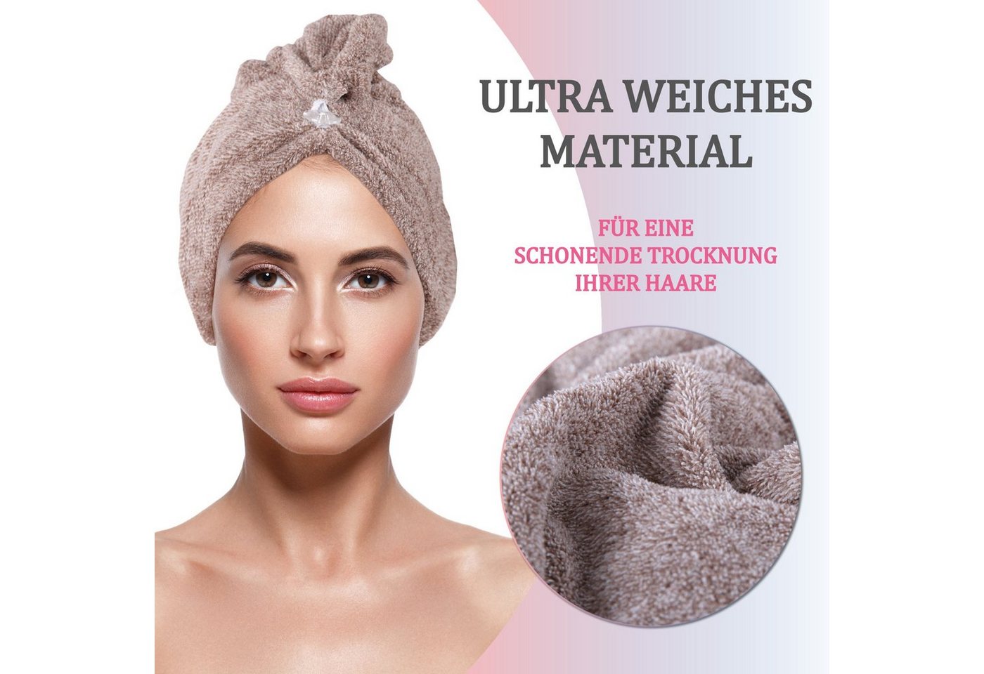Bestlivings Haarturban 25 x 65 cm Einheitsgröße Braun Bild 2
