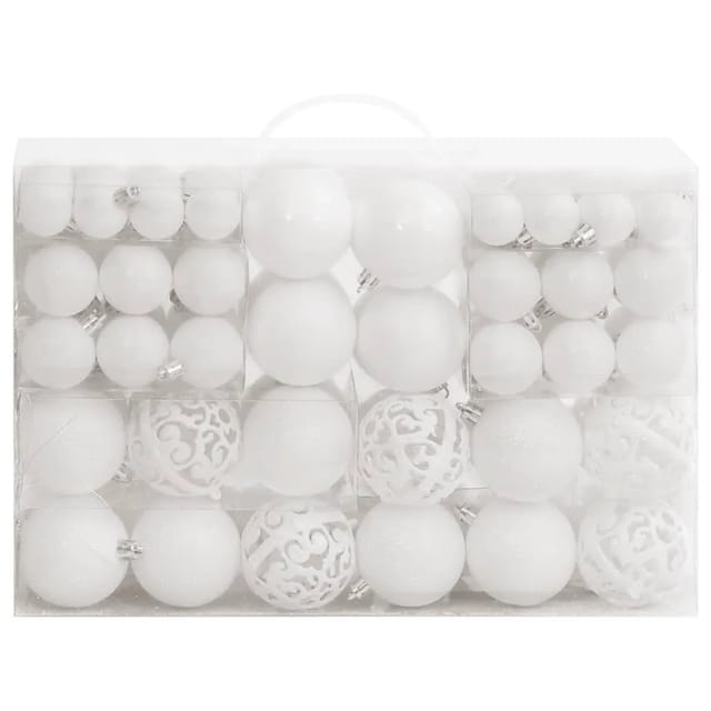 vidaXL 111-tlg. Weihnachtskugel-Set Weiß Polystyrol