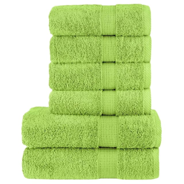 vidaXL 6 Tlg Premium-Handtuch-Set ApfelGrün 600 g/m2 100% Baumwolle