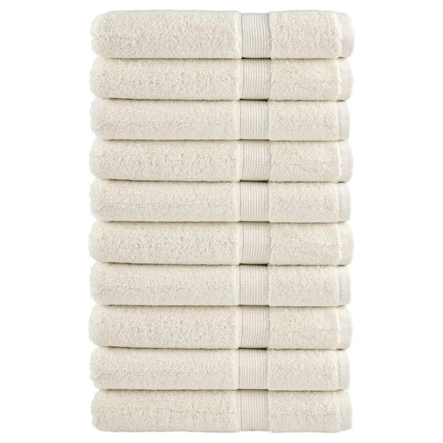 vidaXL Premium-Handtücher 10 Stk Creme 100x200 600g/m2 100% Baumwolle
