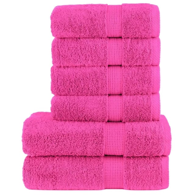 vidaXL 6 Tlg Premium-Handtuch-Set Rosa 600 g/m2 100% Baumwolle
