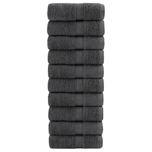 vidaXL Premium-Seiftücher 10 Stk Anthrazit 30x30 cm 600g/m2 Baumwolle