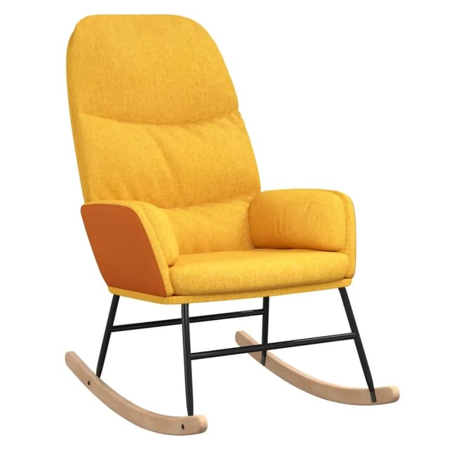vidaXL Schaukelstuhl Senfgelb Stoff Modell 6
