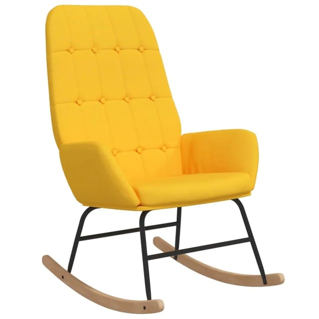 vidaXL Schaukelstuhl Senfgelb Stoff Modell 7