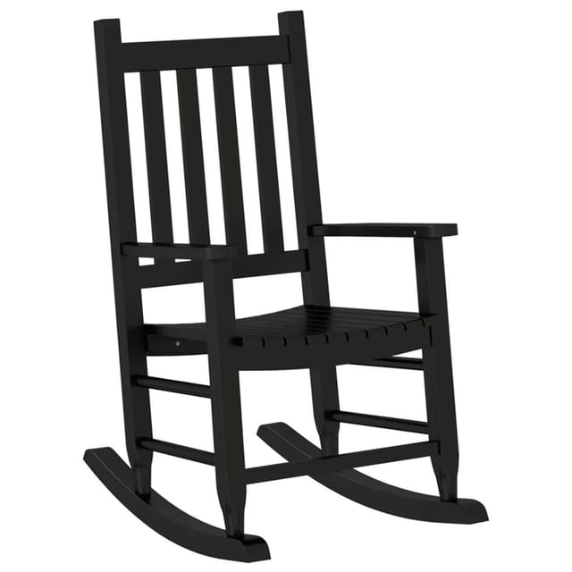 vidaXL Schaukelstuhl für Kinder Schwarz Massivholz Pappel