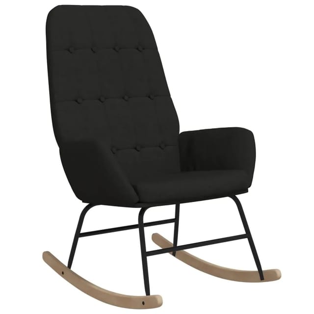 vidaXL Schaukelstuhl Schwarz Stoff Modell 14