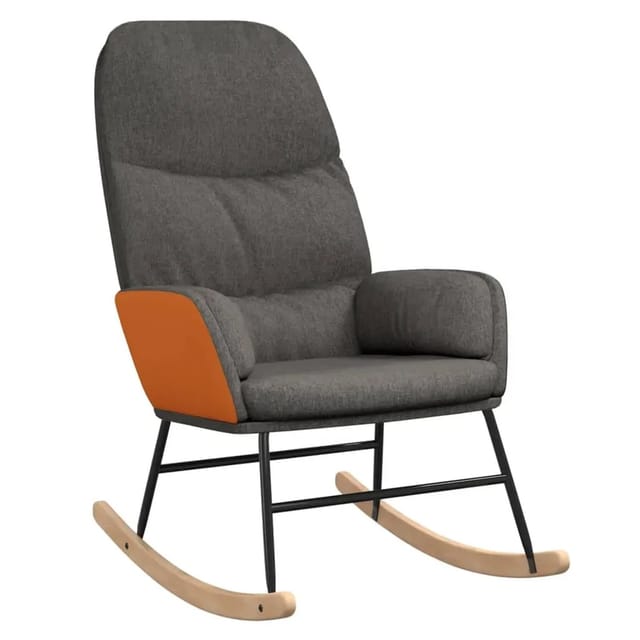 vidaXL Schaukelstuhl Dunkelgrau Stoff Modell 13