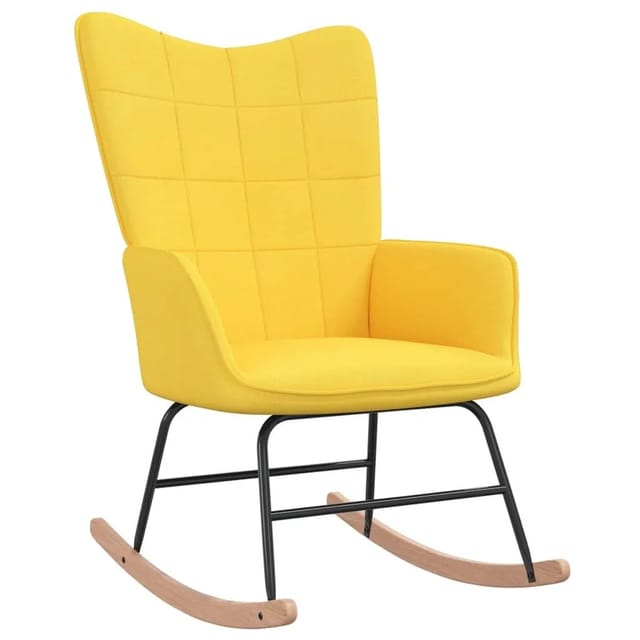 vidaXL Schaukelstuhl Senfgelb Stoff Modell 4