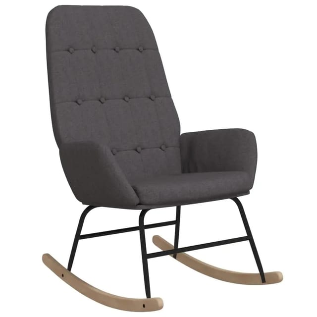 vidaXL Schaukelstuhl Dunkelgrau Stoff Modell 14