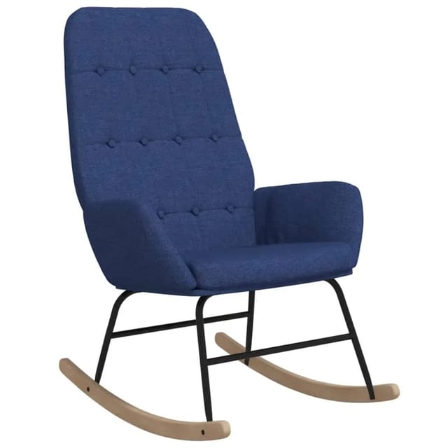 vidaXL Schaukelstuhl Blau Stoff Modell 13