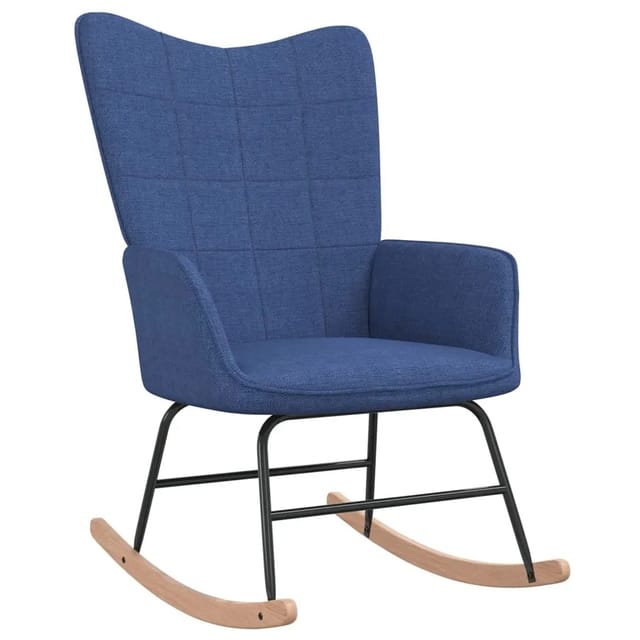 vidaXL Schaukelstuhl Blau Stoff Modell 4