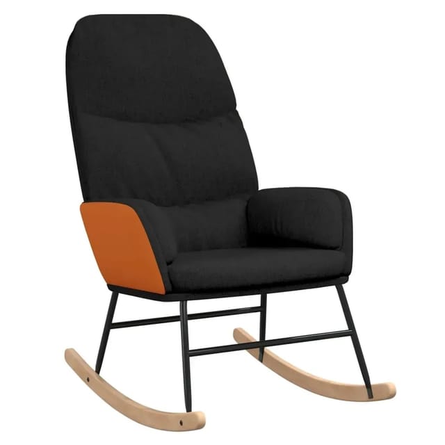 vidaXL Schaukelstuhl Schwarz Stoff Modell 13