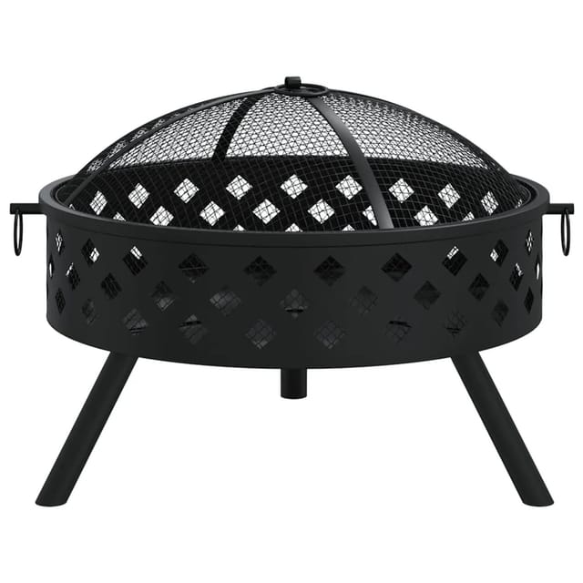 vidaXL Feuerschale mit Schürhaken 58 cm XXL Stahl