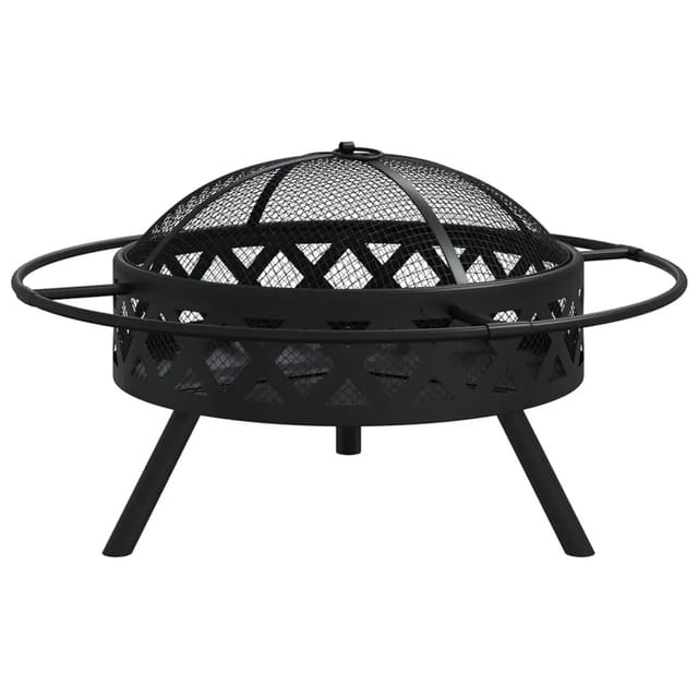 vidaXL Feuerschale mit Schürhaken 70 cm XXL Stahl Modell 1
