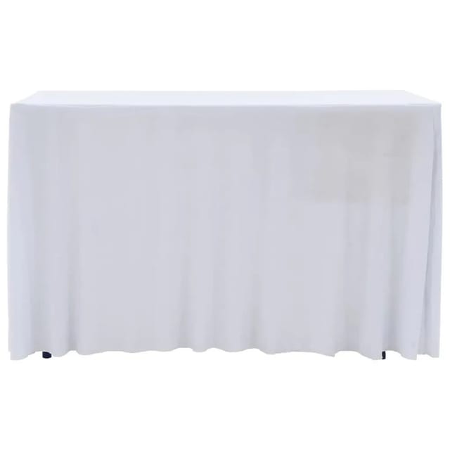 vidaXL 2 Stück Stretch-Tischdecken mit Rand Weiß 120 x 60,5 x 74 cm