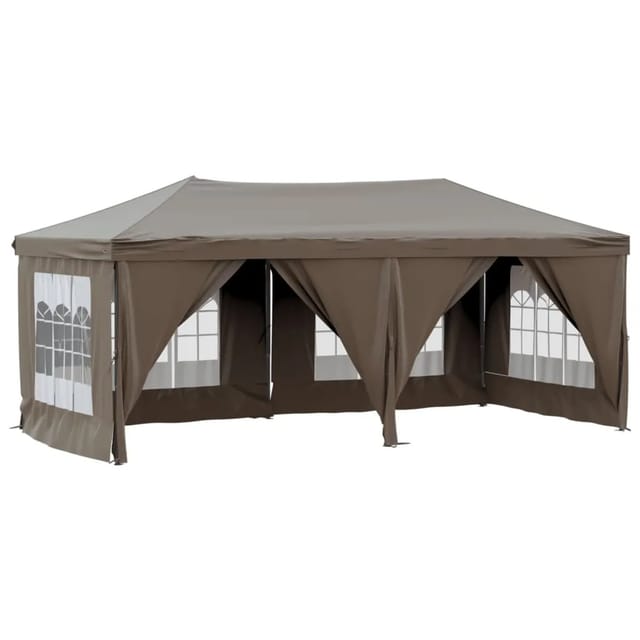 vidaXL Partyzelt Faltbar mit Seitenwänden Taupe 3x6 m Modell 1