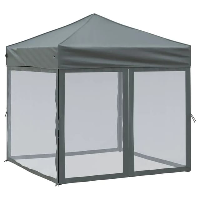 vidaXL Partyzelt Faltbar mit Seitenwänden Anthrazit 2x2 m Modell 1