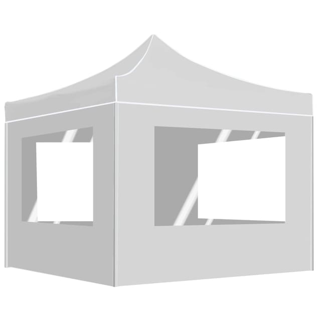 vidaXL Profi-Partyzelt Faltbar mit Wänden Aluminium 2x2m Weiß