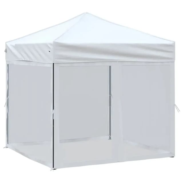 vidaXL Partyzelt Faltbar mit Seitenwänden Weiß 2x2 m