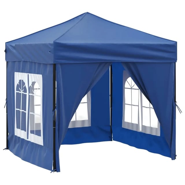 vidaXL Partyzelt Faltbar mit Seitenwänden Blau 2x2 m Modell 1