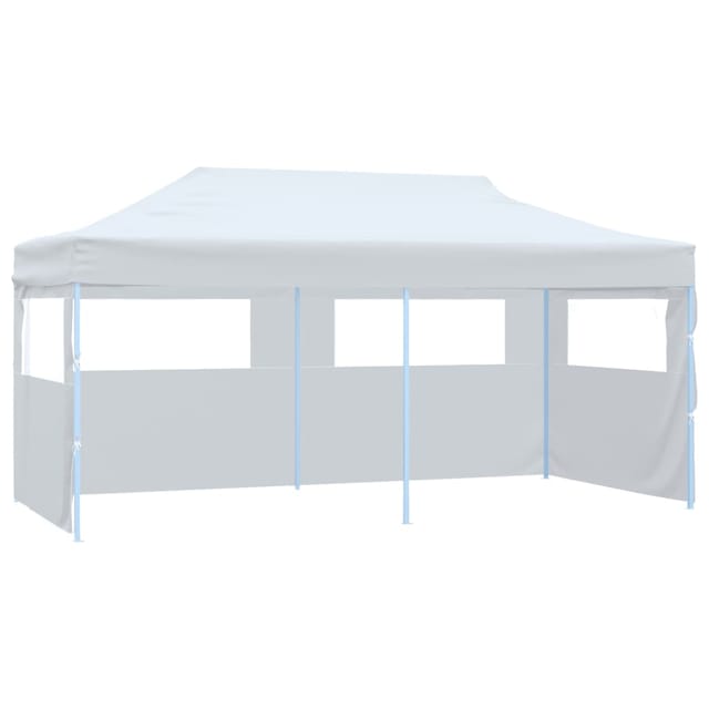 vidaXL Pop-Up Partyzelt mit Seitenwänden Faltbar 3 x 6 m Stahl Weiß