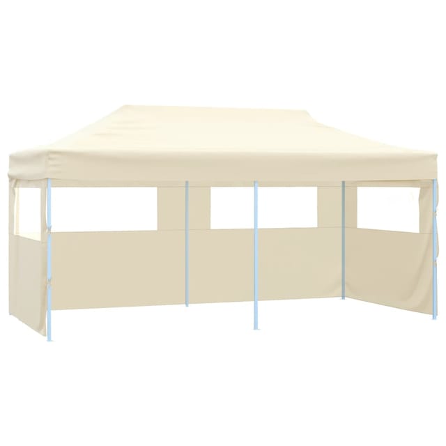 vidaXL Profi-Partyzelt Faltbar mit 4 Seitenwänden 3x6m Stahl Creme