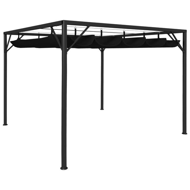 vidaXL Gartenpavillon mit ausziehbarem Dach 3x3 m Anthrazit