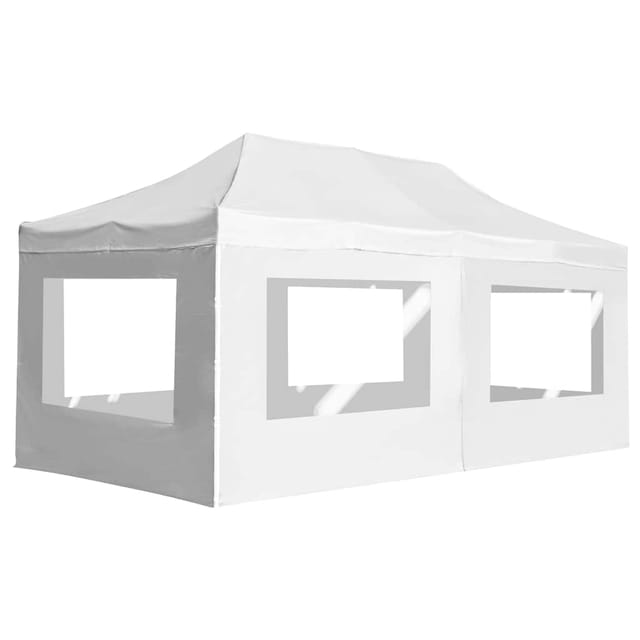 vidaXL Profi-Partyzelt Faltbar mit Wänden Aluminium 6x3m Weiß