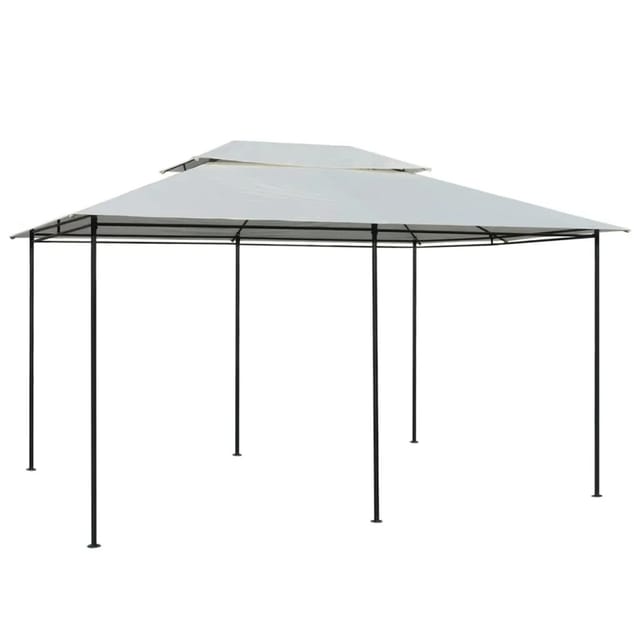 vidaXL Gartenpavillon mit Gardinen 4x3 m Weiß