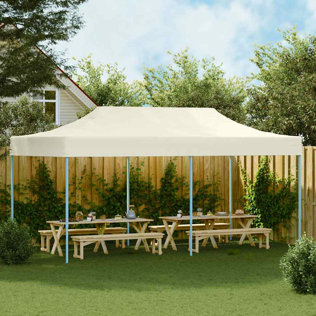 vidaXL Faltzelt Pop-Up 3x6 m CremeWeiß