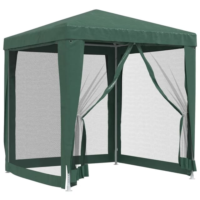 vidaXL Partyzelt mit 4 Mesh-Seitenwänden Grün 2x2 m HDPE