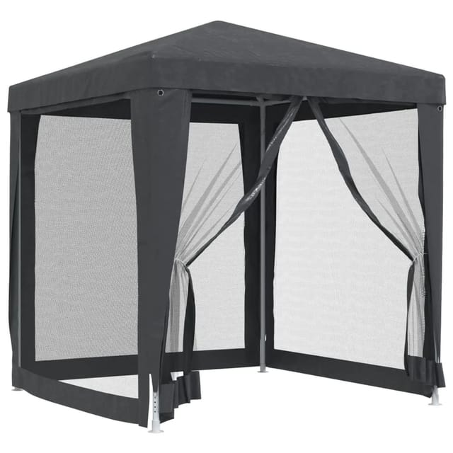 vidaXL Partyzelt mit 4 Mesh-Seitenwänden Anthrazit 2x2 m HDPE
