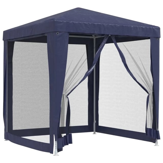 vidaXL Partyzelt mit 4 Mesh-Seitenwänden Blau 2x2 m HDPE