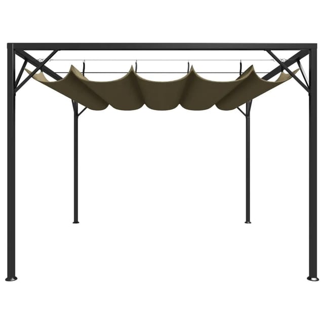 vidaXL Gartenpavillon mit Ausziehbarem Dach 3x3 m Taupe 180 g/m2