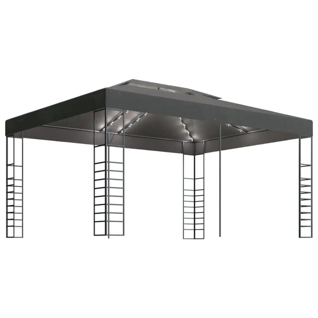 vidaXL Pavillon mit LED-Lichterkette 3x4 m Anthrazit Modell 1