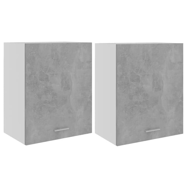 vidaXL Hängeschränke 2 Stk Betongrau 50x31x60 cm Holzwerkstoff