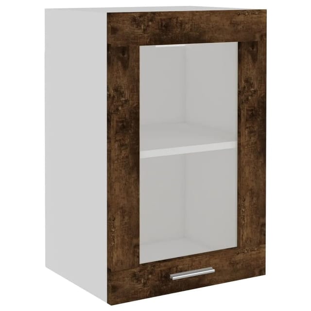 vidaXL Hängeschrank Glas Räuchereiche 40x31x60 cm Holzwerkstoff