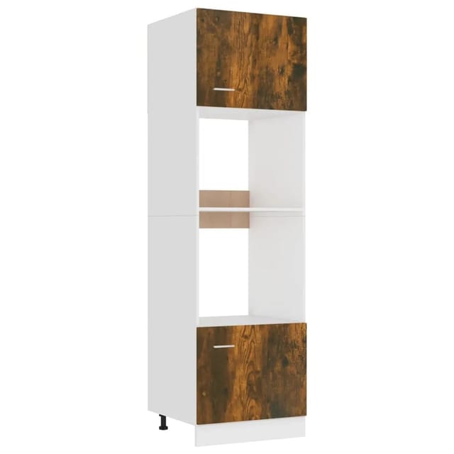 vidaXL Mikrowellenumbauschrank Räuchereiche 60x57x207 cm Holzwerkstoff