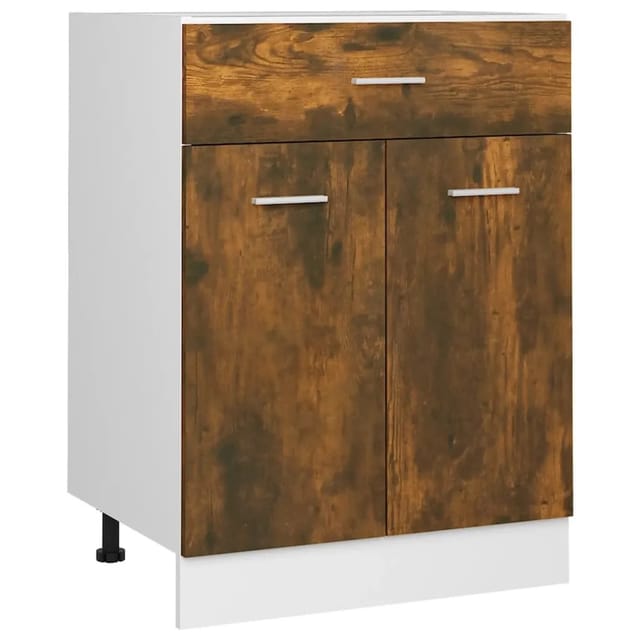 vidaXL Unterschrank mit Schublade Räuchereiche 60x46x81,5 cm