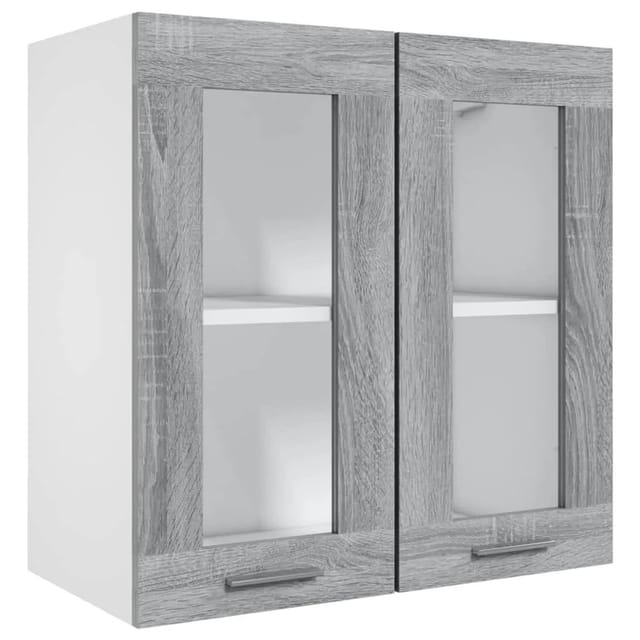 vidaXL Hängeschrank Glas Grau Sonoma 60x31x60 cm Holzwerkstoff