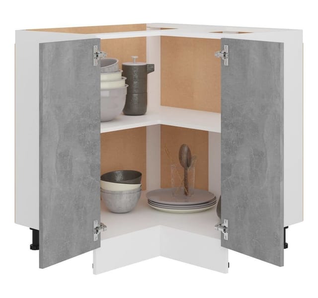 vidaXL Eckunterschrank Betongrau 75,5x75,5x80,5 cm Holzwerkstoff