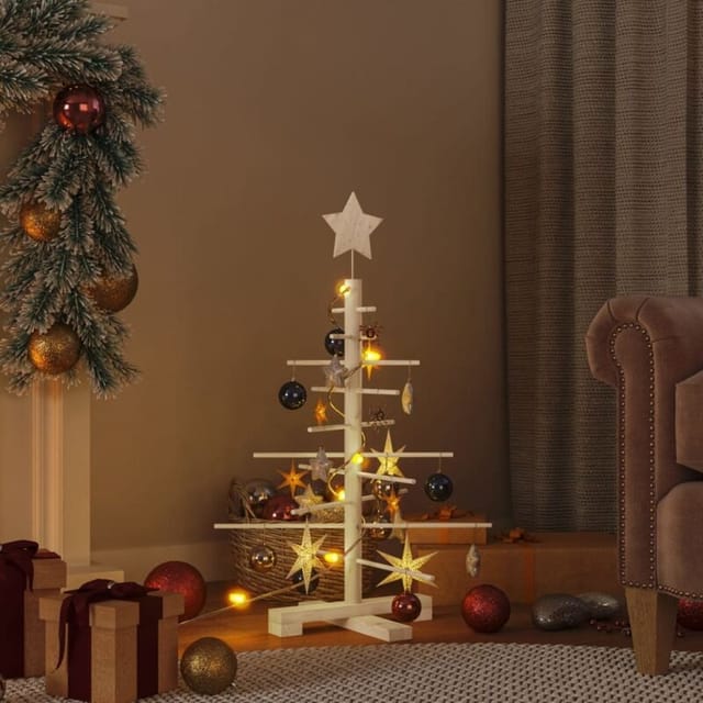 vidaXL Weihnachtsbaum Holz Zum Schmücken 75 cm Massivholz Kiefer