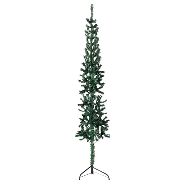 vidaXL Künstlicher Halb-Weihnachtsbaum mit Ständer Schlank Grün 150 cm